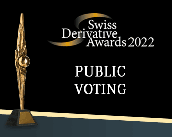 <p><strong>Swiss Derivatives Awards 2022<br /></strong>Jetzt abstimmen - Ihre Stimme zählt!</p>